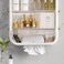 WS 4-Tier Bathroom Wall Shelf, Adhesive Shower Shelves, Wall Mounted Cosmetics Storage Rack, Bathroom Organiser For Essential Oil Makeup, Over Toilet Utility Cabinet For Living Room, Kitchen