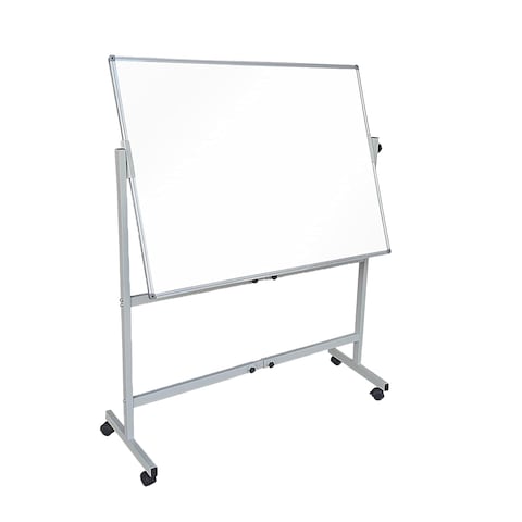 DOUBLE SIDE MAGNETIC WHITE BOARD WITH METAL STAND 90X120CM