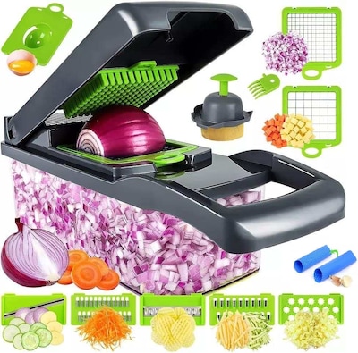 Generic SMK Vegetable Chopper, Multifunctional 14 In 1 Food Chopper With Garlic Peeler