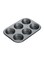 Generic 6-Slot Muffin Baking Tray Set Black 26X18Centimeter