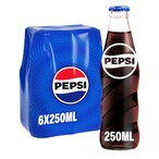 Buy Pepsi Cola Berevage Glass Bottle 250ml Pack of 6 in UAE