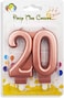 Party Time Rose Gold Number 20 Birthday Candle Kids Adult Birthday Cake Decoration - Number Candle For Anniversary, Valentines Birthday Candle Cake Topper