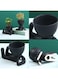 Generic Ceramic Succulent Black Plant Pot Creative Human Shaped Small Cactus Pots Flower Pots Mini Plant Planters For Desktop Usage Home Decoration, Man 5