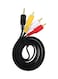 3.5mm Jack Plug To 3 Rca Male Cable 1.5 meter Black