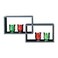Square Wall Shelf Black Pack of 2