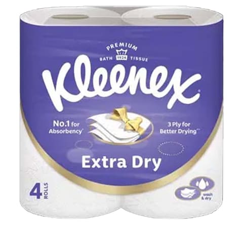 KLEENEX COTTONELLE EXTRA DRY TOILET PAPER 4 ROLLS