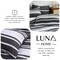 Luna Home Queen Size 6 Pieces, Black Stripe Design Bedding Set