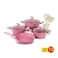 Mc Granite Cooking Set Assorted 13 Pieces Pink