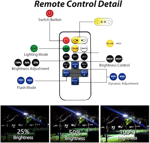 Conpex 360&deg; Light Camping Light 800W, Multifunction Outdoor LED Fishing Rod Light 5M Camping Lantern Lamp with IR Remote 3 Modes-High Power Camping Light