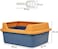 Cats litter box semi-enclosed with litter scoop, Portable and detachable cat toilet increase in depth prevent splashing, Easy cleaning suitable for medium large cats (Blue Color) 48 cm L