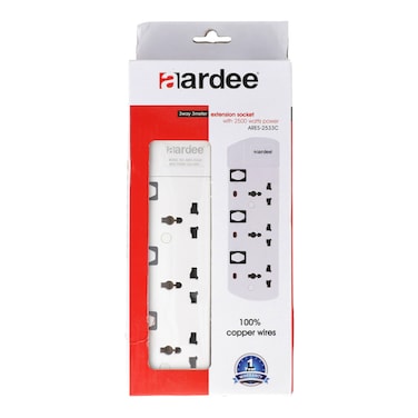 Aardee Extension Socket With 2500 Watts Power ARES-2533C