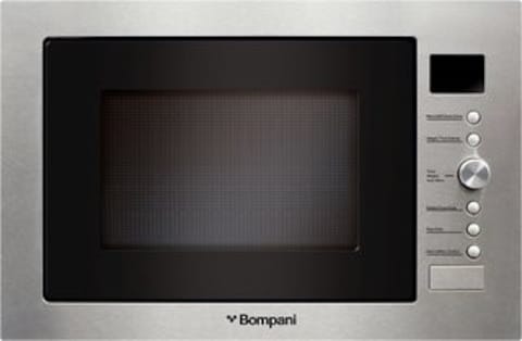 Bompani 34L Built-in Microwave With Grill, Convection, And Rotisserie, Sleek Silver Design, 10 Auto Cook Menus, Push Button Door, And Knob Control For Effortless Cooking - BI34DGS2 Silver