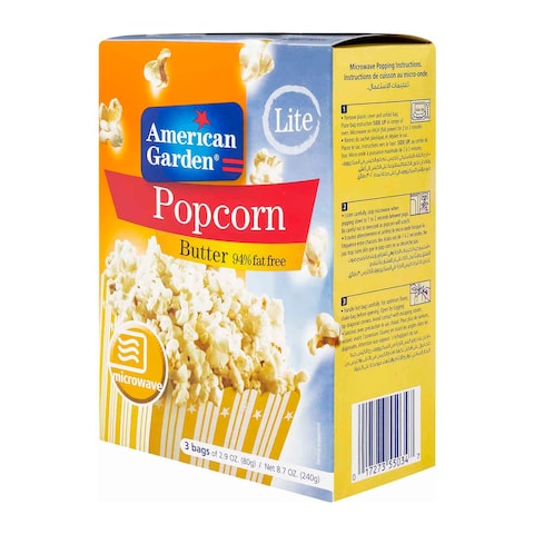 American Garden Butter Lite Flavour Microwave Popcorn - 273 gram