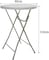 LANNY &Oslash;60cm*H110cm White Cocktail Dining Set Bundle: Home Round Plastic Bar Folding Table-ZY60H+Spandex Stretchable Square Corners Tablecloth/Cover for Kitchen/Restaurant/Party/Wedding/Events