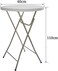 LANNY &Oslash;60cm*H110cm White Cocktail Dining Set Bundle: Home Round Plastic Bar Folding Table-ZY60H+Spandex Stretchable Square Corners Tablecloth/Cover for Kitchen/Restaurant/Party/Wedding/Events