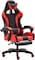Gaming Chair, Video Gaming Chair, PU Leather High Back Ergonomic Swivel Racing Computer Chair Task Chair, Rolling Office Chair with Lumbar Support and Retractible Footrest for Gaming and Relax (Red)