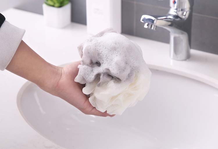 2 Packed Soft Bath Sponge With Shower Mesh Foaming Loofah Exfoliating Scrubber For Body And Face With Premium Multicolour Look.