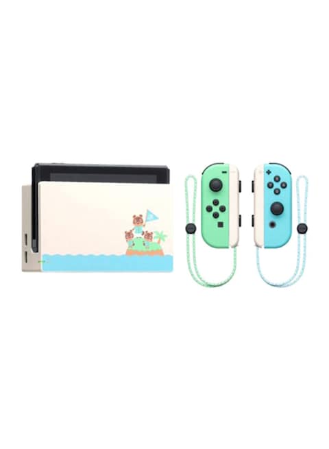 Nintendo New Switch Console, Animal Crossing Edition, Green/Blue