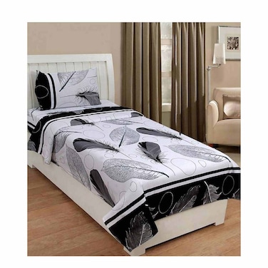 4Bed Printed Flat Single Bedsheet - 2 Pieces - Multi Color