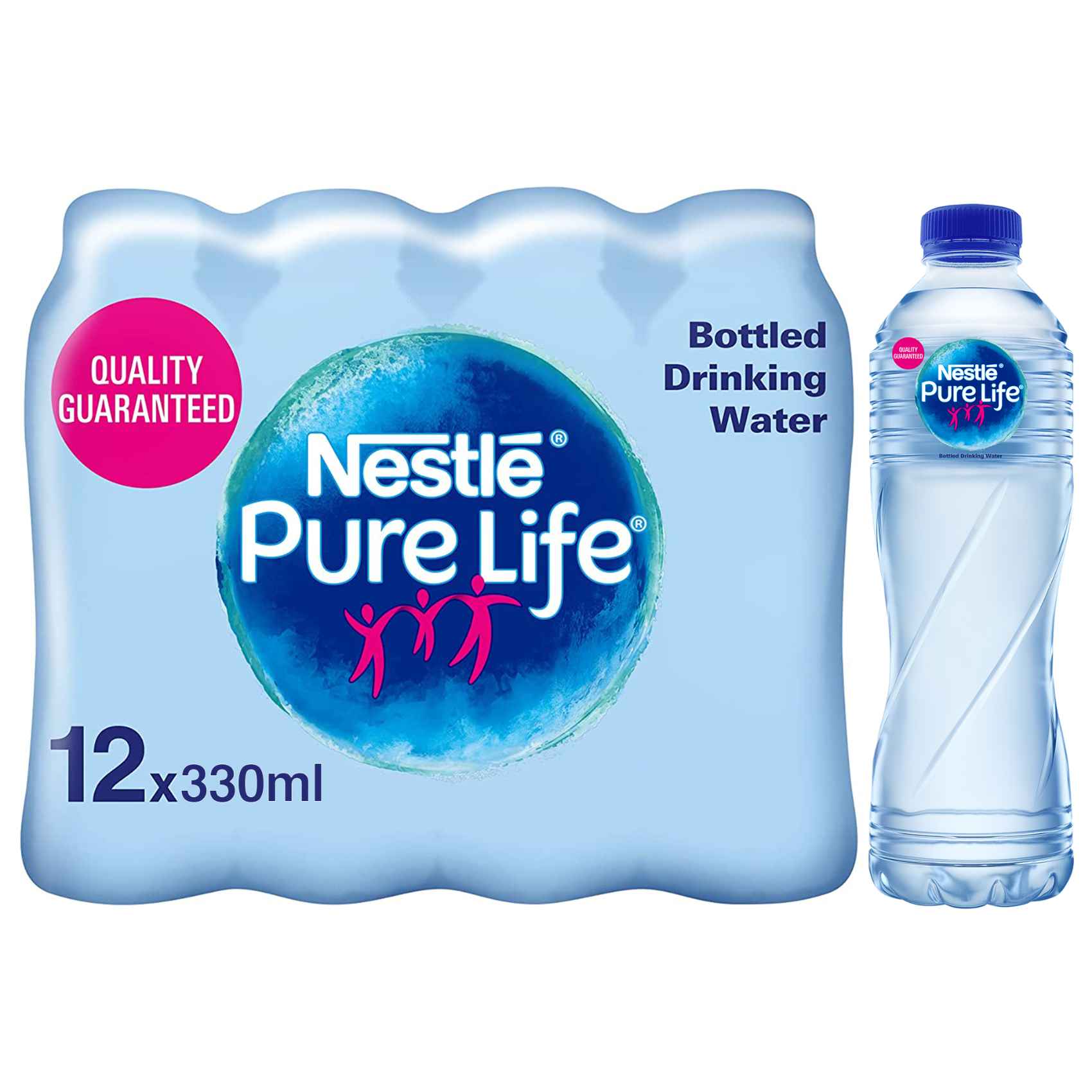 Nestl&eacute; Pure Life Low Sodium Bottled Drinking Water 330ml  Pack of 12 Bottles