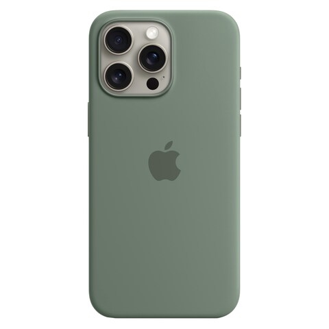Apple Silicone Case Cover With MagSafe For iPhone 15 Pro Max Cypress