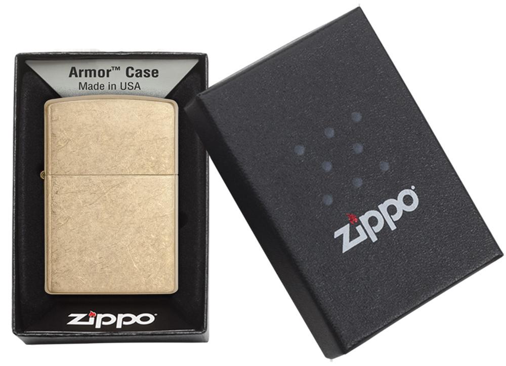 Zippo 28496 Armor Tumbled Brass Windproof Lighter