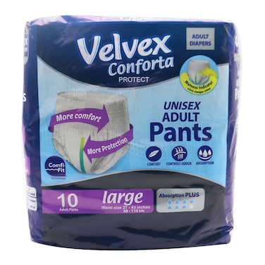 Velvex Conforta Protect Adult Diaper Large 10 Count (70cmx110cm)
