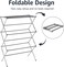3 Tier Foldable Laundry Rack for Air Drying Clothing,Lightweight Steel Design, Easy Setup &amp; Storage