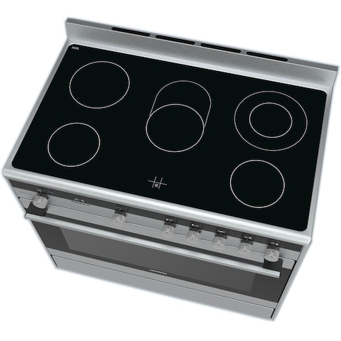 Siemens 5 Burners Electric Cooker And Oven HY738357M Silver 112L 90x60cm