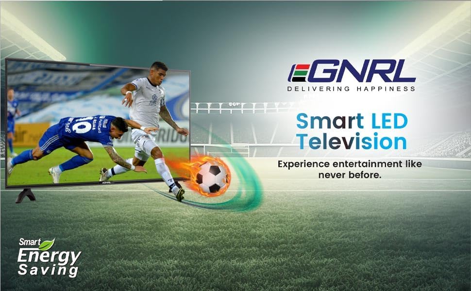 E-GNRL 39 Inch, Full HD, Smart TV, EGTV40HDS, Black - 1 Year Brand Warranty (Google Play, Netflix, YouTube, WiFi, Bluetooth)