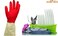 ZALCOON Household Rubber Gloves - Latex Free Kitchen Cleaning Gloves Household Non-Slip Grip Waterproof Dish Washing Gloves Large