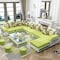 Modern Couch U Shaped Fabric Living Room Furniture Chaise Lounge Recliner Sectional L Shape Corner Sofa Sets(Green)