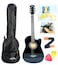 Mike Music Acoustic Guitar With Bag And Strap And Extra String And Capo Right Hand (38 Inch Glossy, Black)