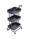 3 Tier Utility Rolling Storage Cart With Handles And Lockable Wheels Brown 43x36x86.5cm
