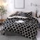 Luna Home King size 6 pieces, bedding set, black geometric design.