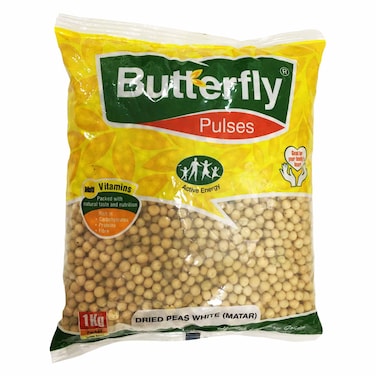 Butterfly Pulses Dried White Peas 1Kg