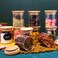 1CHASE&reg; Borosilicate  Glass Storage Jars with Wooden Lid, Mini Jars with Label for Kitchen Pantry, Suit for Sugar, Salt, Coffee, Tea, and Other Dry Food Storage 10 PCs set 180ml