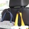 Universal Vehicle Car Backseat Headrest Hanger Storage Organizer, Black Car Back Seat Headrest Hooks, Car Seat Accessory For Handbags, Purses, Coats, And Grocery Bags, Bottle Holder 4-Pack
