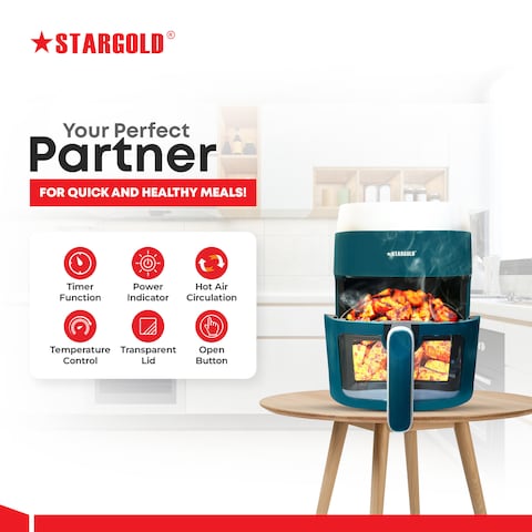 STARGOLD Air Fryer 7.0-Liter Oil-Free Air Fryer FOR Healthy Cooking Everyday 1800W Rapid Air Technology Hot Air Circulation Temperature Control Timer Function Power Indicator