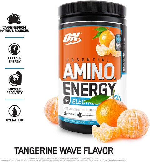 Optimum Nutrition Essential Amino Energy Plus Electrolytes Tangerine Wave, 30 Servings, 285G