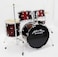 Mike Music Percussion Full Size Complete Adult 5 Piece Drum Set with Cymbals Stands Stool and Sticks (RED)