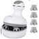 Electric Scalp Massager with 4 Replacement Massage Heads Portable Head Scratcher with Tissue Kneading Nodes Gifts Idea Stress Release Massager for Muscles Shoulder Calf