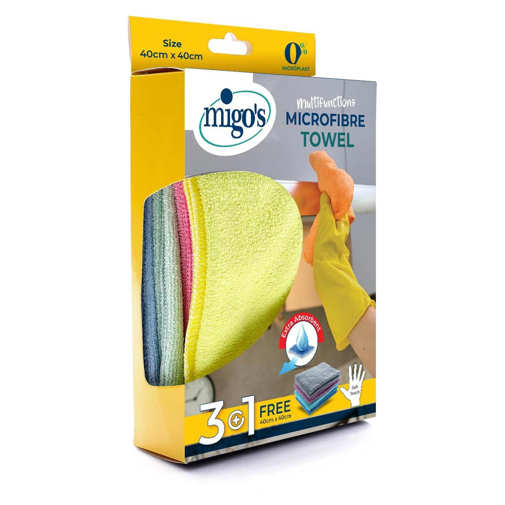 Migo’s Microfiber Towel – 40 Cm – 4 Pieces – Multi Colors Migo’s Microfiber Towel – 40 Cm – 4 Pieces – Multi Colors
