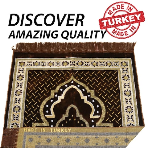 STARGOLD Traditional Turkish Prayer Mat 70x110 cm Large Portable Multicolor Islamic Prayer Rug, Janamaz Sajjadah For Men And Women