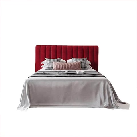 إن هاوس لاتيسو هيكل سرير منجد بالمخمل - نفر ونص - 200×160 سم - برغندي