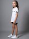 Mei Stylish Unisex Kids Active wear T-Shirt And Shorts-Short sleeve t-shirt and short sets, 7-8 Years, White &amp; Black