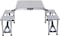 Class Outdoor Four Seater Foldable Table, Perfect for Outdoor Barbecue, Picnic Tables, Camping, Chairs and Tables, Silver,Convenient Carry Handle, Silver, CLDNAL01