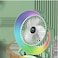 Multifunctional Colorful Desktop Small Fan, Portable Floor Mounted Fan With Light, USB Charging Personal Fan, Air Circulation Fan, 5-light, Large Capacity Battery
