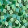 Specialist Crafts  20mm Glass Mosaics -  336 Assorted Greens