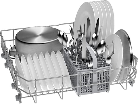 Bosch Series 4 Free-standing Dishwasher 60 cm, 13 Place Settings, 4 Programmes, EcoSilence Drive, Silver inox SMS44DI01T